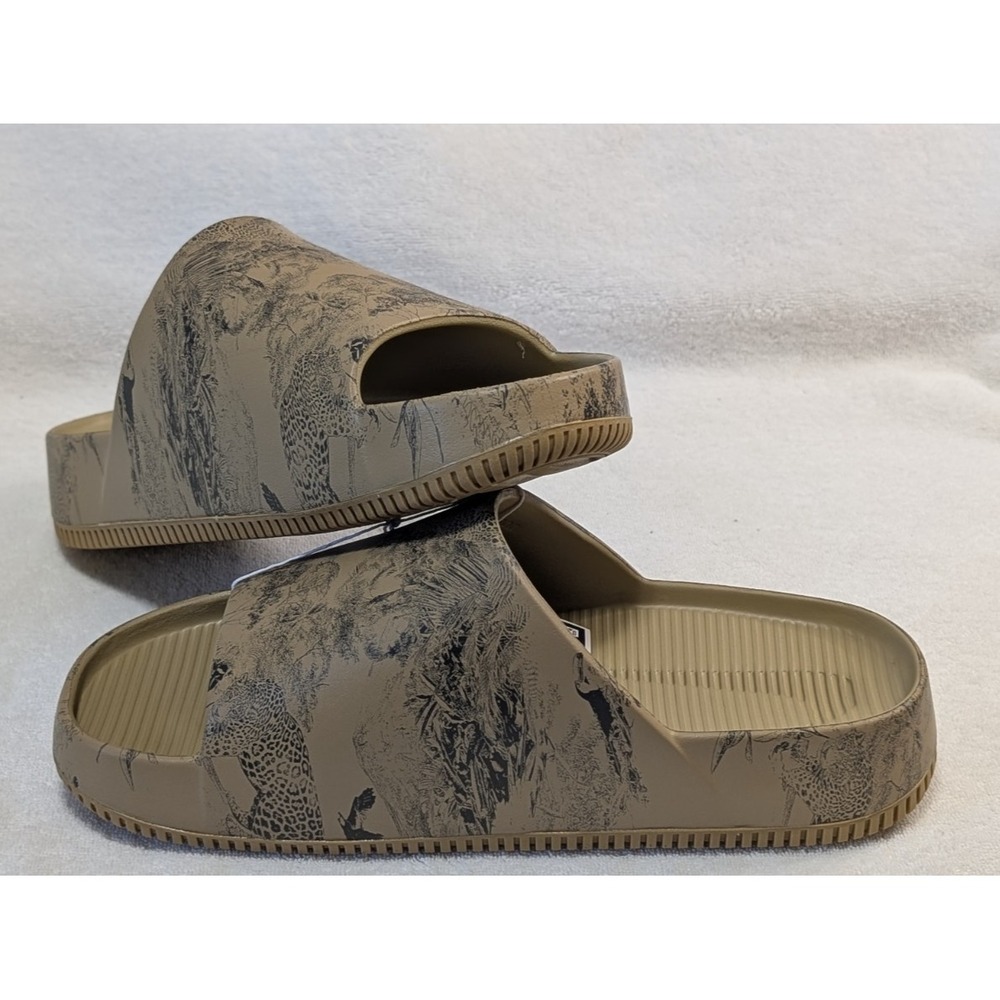 Nike Calm Slide Print Parachute Beige Brown, Anthracite Men's Sz 11, HQ1125-201